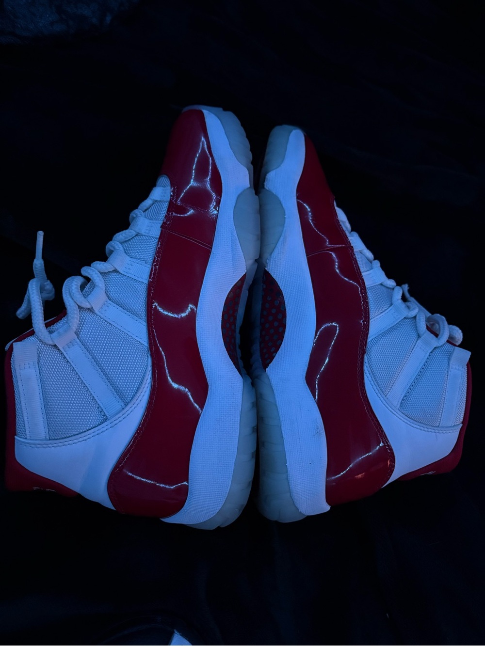 Jordan Retro High-Top Sneakers in White and Red